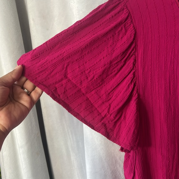 Knox Rose Top Pink Short Sleeve Round Neck Eyelet Embroidered Top Size Large - Picture 10 of 16